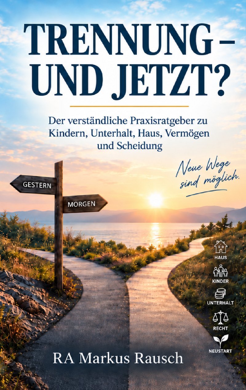 Buchcover: Trennung – und jetzt? Der verständliche Praxisratgeber zu Kindern, Unterhalt, Haus, Vermögen und Scheidung – RA Markus Rausch